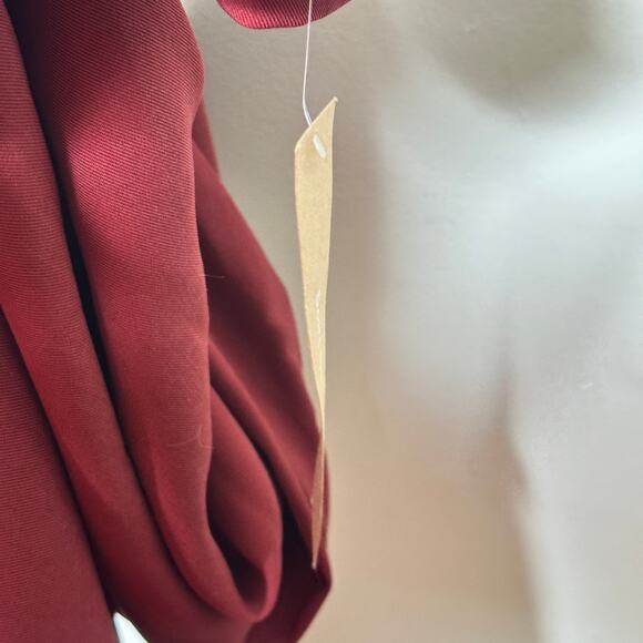 REFORMATION Wide Leg Tencel Draped Pants Maroon Red Sz 4 NWT {X9} - Picture 6 of 6